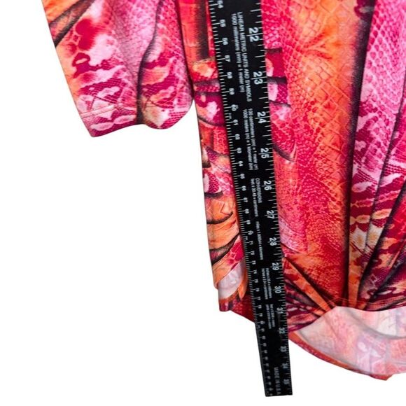 Nygard Blouse Women's XXL Round Neck Ruched Colorful Printed Artsy Top - Picture 5 of 8